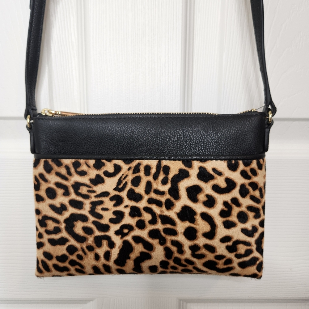 Talbots Calf Hair Cheetah Animal Print Crossbody NWT - Picture 8 of 13
